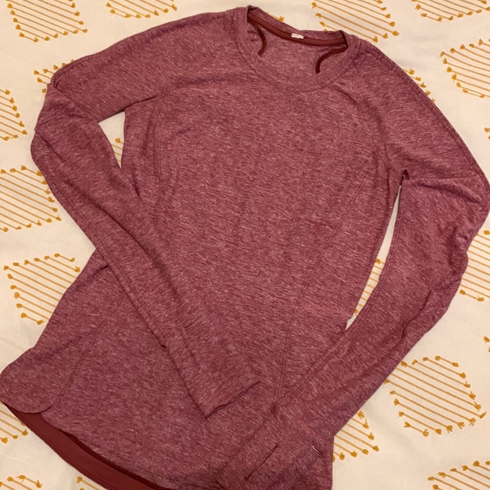 LULULEMON - Runderful Long Sleeve, 4, Heathered Misty Merlot
